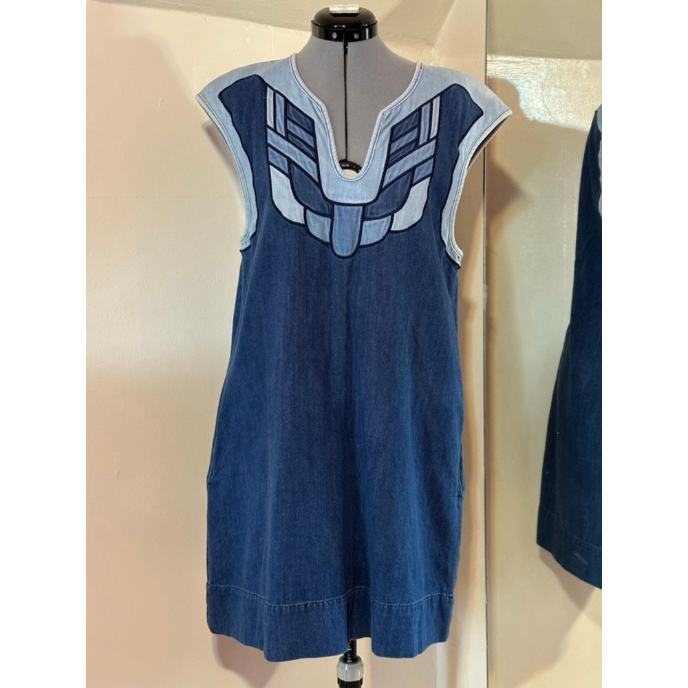 HOLDING HORSES Denim Tunic Shift Dress By Anthropologie